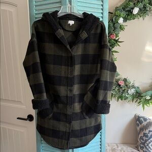 Plaid Shacket - Black and Green